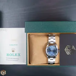 Rolex 14000 Air-King Blue Dial 34mm 1996 Serviced 2021 Full Set Watch