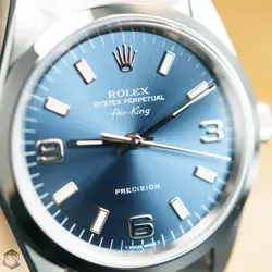 Rolex 14000 Air-King Blue Dial 34mm 1996 Serviced 2021 Full Set Watch