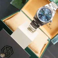 Rolex 14000 Air-King Blue Dial 34mm 1996 Serviced 2021 Full Set Watch