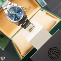 Rolex 14000 Air-King Blue Dial 34mm 1996 Serviced 2021 Full Set Watch