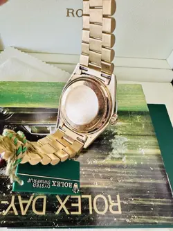 Men’s 18k YG Rolex Day Date President Ref 18038 With Diamonds In Box