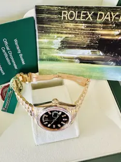 Men’s 18k YG Rolex Day Date President Ref 18038 With Diamonds In Box