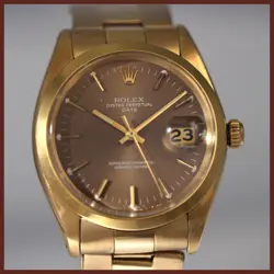 VINTAGE ROLEX 1500 OYSTER DATE 18K SOLID YELLOW GOLD 1968 MENS WATCH