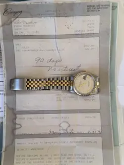 Full Set + Service Card + Full Service History 16233 Rolex Datejust Pyramid