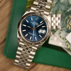 ROLEX DATEJUST 126234 SILVER JUBILEE BRACELET WITH SILVER BEZEL BLUE DIAL 2024
