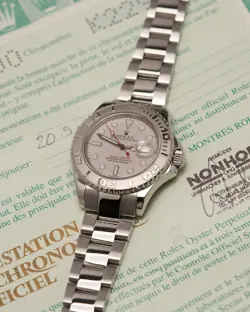 ROLEX YACHT-MASTER 16622 STEEL PLATINUM BEZEL OYSTER 40MM WATCH W/ PAPERS 2001