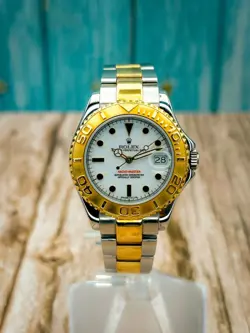ROLEX YACHT-MASTER 68623 18KT GOLD & STEEL WHITE DIAL 35MM