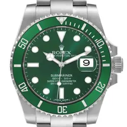 ROLEX SUBMARINER HULK GREEN DIAL STEEL MENS WATCH 116610LV BOX CARD