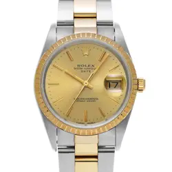 ROLEX 15223 OYSTER PERPETUAL DATE CHAMPAGNE MENS WRISTWATCH