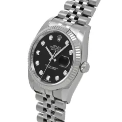ROLEX  DATEJUST 116234G RANDOM SERIAL BLACK/DIAMOND WATCH WRISTWATCH R45_0324