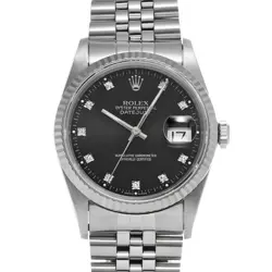 ROLEX  DATEJUST 16234G X NUMBER 1992 MANUFACTURED BLACK/DIAMOND WATCH WRISTWATCH