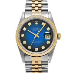 ROLEX 3/27  DATEJUST 16233G X NUMBER 1991 MANUFACTURED GRADIENT/DIAMOND WATCH R4