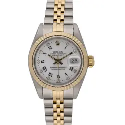 ROLEX DATEJUST 69173 WITH 26MM STEEL & YELLOW GOLD CASE AND WHITE ROMAN NUMER...