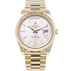 ROLEX DAY-DATE 40 228238 GOLD WRISTWATCH -  SILVER DIAGONAL MOTIF, PRESIDENT