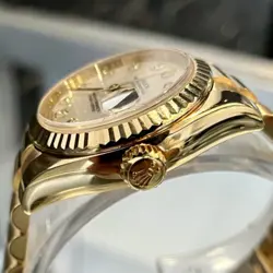 Rolex Lady-Datejust President 26 mm Mother of Pearl Diamond Dial 18K Yellow Gold