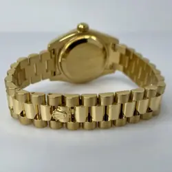 Rolex Lady-Datejust President 26 mm Mother of Pearl Diamond Dial 18K Yellow Gold