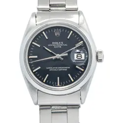 ROLEX DATE 1500 AUTOMATIC STAINLESS STEEL BLACK DIAL UNISEX WATCH 35MM