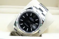 ROLEX DATEJUST 126334 BLACK STICK DIAL FLUTED BEZEL