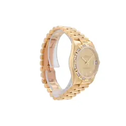 Rolex Datejust 31mm 18KY Gold Champagne Diamond Dial & Bezel President 68278