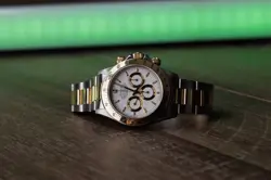 RARE ROLEX DAYTONA 16523 TWO-TONE STEEL 18K YG WHITE DIAL 40MM W SERVICE PAPERS