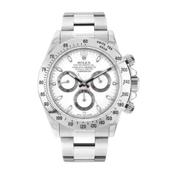 ROLEX DAYTONA WATCH 40MM WHITE INDEX HOUR MARKERS DIAL STAINLESS STEEL