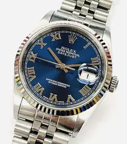 ROLEX 16234 DATEJUST BLUE ROMAN DIAL FHB47