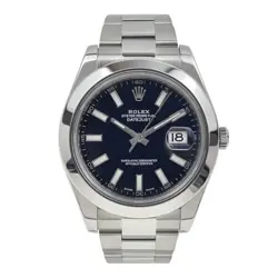 ROLEX DATEJUST II STAINLESS STEEL BLACK DIAL 41MM AUTOMATIC MEN’S WATCH 116300