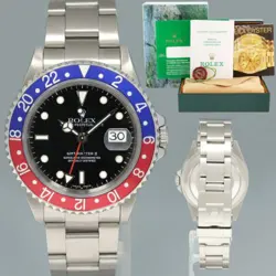2002 MINT PAPERS ROLEX GMT-MASTER II 2 PEPSI BLUE RED STEEL 16710 40MM WATCH BOX
