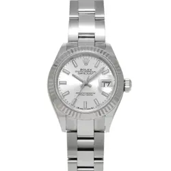 ROLEX 279174 LADY-DATEJUST 28 SILVER WOMEN WRISTWATCH WITH BOX & PAPER