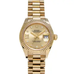 ROLEX 279178G LADY-DATEJUST 28 CHAMPAGNE/DIAMOND WOMEN WRISTWATCH WITH BOX &...