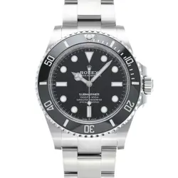 USED ROLEX SUBMARINER 124060 BLACK CASE SIZE 41×41MM MEN'S WATCH #32425