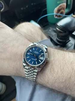 ROLEX DATEJUST 41MM 126334 JUBILEE BRACELET WITH FLUTED BEZEL BLUE STICK DIAL