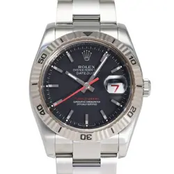 USED ROLEX DATEJUST 116264 BLACK MEN'S WATCH #311725