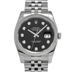 USED ROLEX DATEJUST 116234G BLACK CASE SIZE 36×36MM MEN'S WATCH #33425