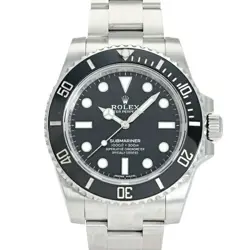 USED ROLEX SUBMARINER 114060 BLACK MEN'S WATCH #312225