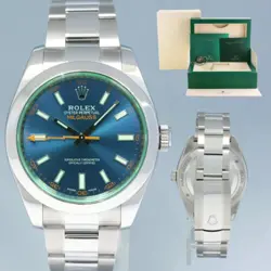 MINT 2021 ROLEX MILGAUSS BLUE ANNIVERSARY GREEN 116400GV STEEL 40MM WATCH BOX