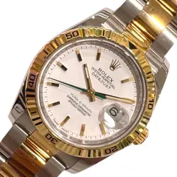 USED ROLEX DATEJUST TURNOGRAPH 116263 WHITE CASE SIZE 36MM MEN'S WATCH #31625