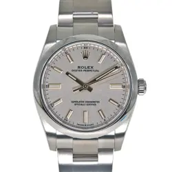 USED ROLEX OYSTER PERPETUAL 34 124200 SILVER MEN'S WATCH #32225