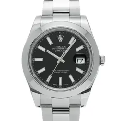 USED ROLEX DATEJUST II 116300 BLACK CASE SIZE 41×41MM MEN'S WATCH #321125