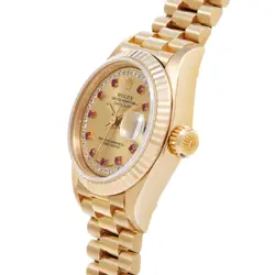 ROLEX 69178LR Datejust Champagne/Milliard Diamond/Ruby Women Wristwatch with...