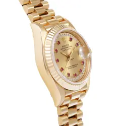 ROLEX 69178LR Datejust Champagne/Milliard Diamond/Ruby Women Wristwatch with...