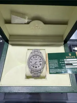 Iced Out 41mm Rolex Datejust Oyster Natural Diamonds Bust Down Bussdown 116300