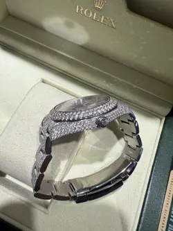 Iced Out 41mm Rolex Datejust Oyster Natural Diamonds Bust Down Bussdown 116300