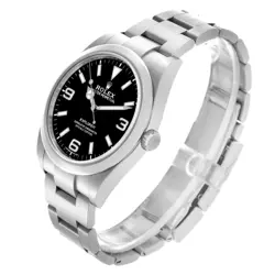 ROLEX EXPLORER I 39MM BLACK DIAL STEEL MENS WATCH 214270 BOX CARD