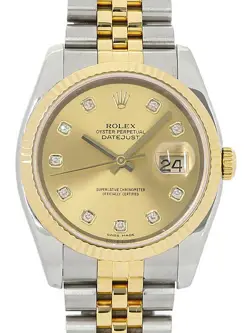 USED ROLEX DATEJUST 116233G GOLD CASE SIZE 36MM MEN'S WATCH #321425