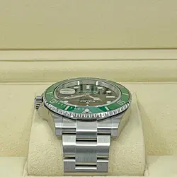 ROLEX SUBMARINER 126610LV SILVER OYSTER BRACELET WITH GREEN BEZEL