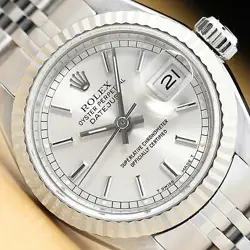 AUTHENTIC ROLEX LADIES DATEJUST 18K WHITE GOLD & STAINLESS STEEL WATCH 69174