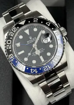 ROLEX GMT-MASTER II BATMAN 40MM STEEL BLACK BLUE CERAMIC BEZEL 116710BLNR 2018