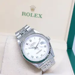 ROLEX 36MM OYSTER PERPETUAL WHITE ROMAN DIAL DATEJUST REF: 16234 (W SERIES)
