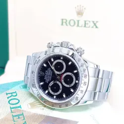 Rolex 40mm Black Indexes Steel Daytona REF: 116520 (Y series)